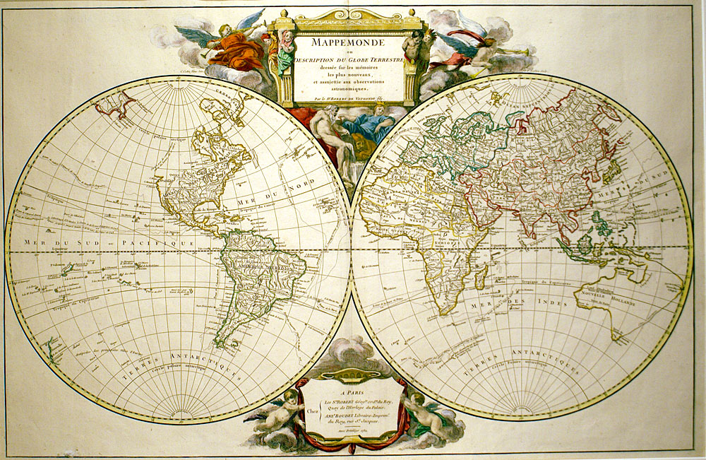 â€œMAPPE MONDE...â€ - The World, c.1752 De Vaugondy