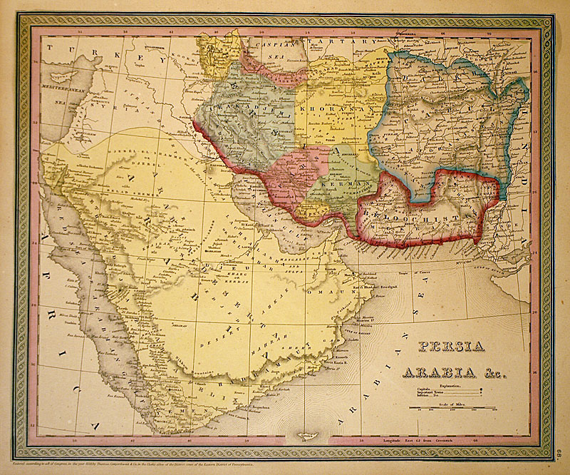 ''Persia Arabia &c'' c. 1850 - Cowperthwait