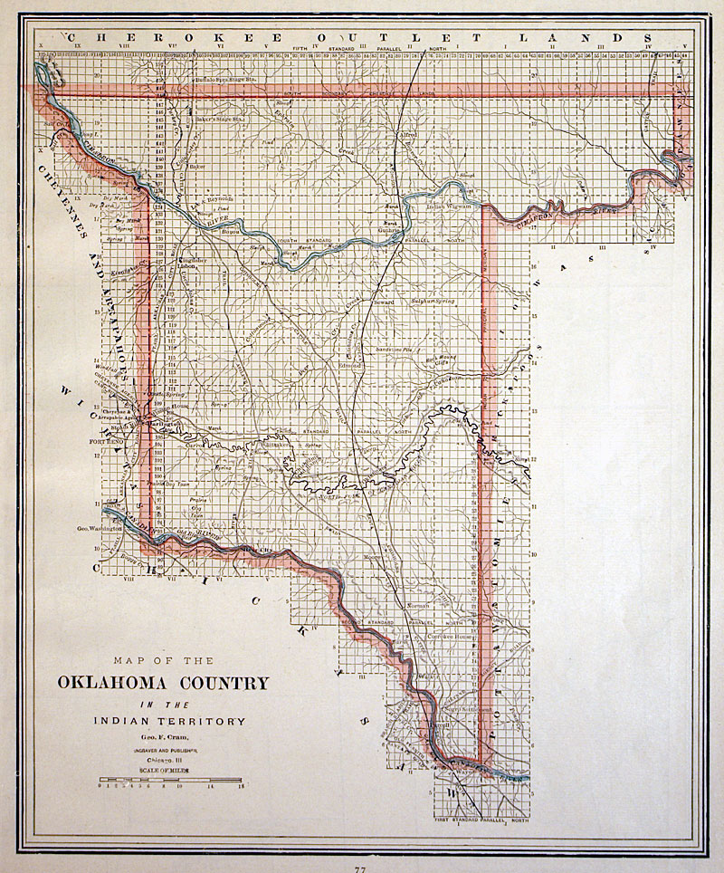 c 1889 ''...OKLAHOMA COUNTRY in the INDIAN TERRITORY'', RARE