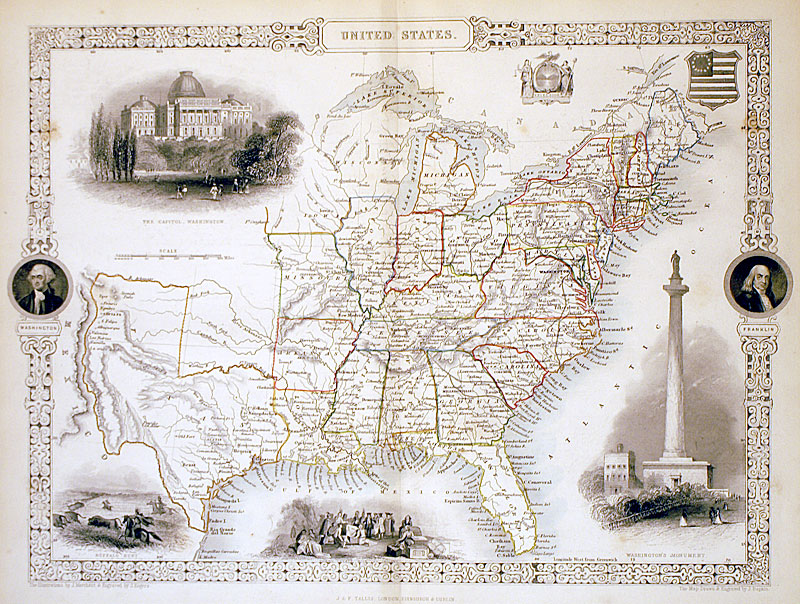 ''United States'' c 1850 - Tallis