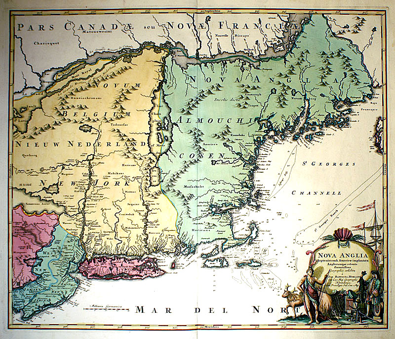 c 1724 ''Nova Anglia'' Homann New England