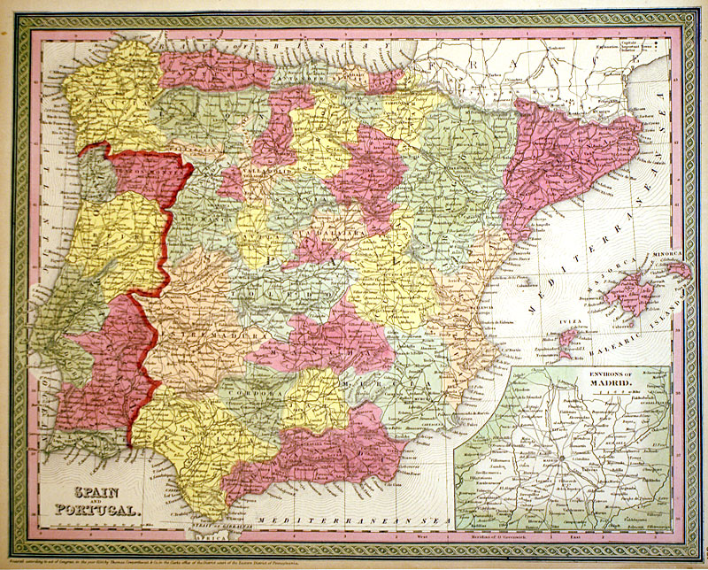 â€œSPAIN AND PORTUGALâ€ c 1850 - Cowperthwait