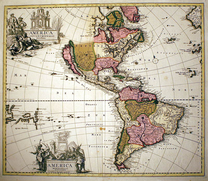 ''America Septentrionalis...Meridionalis...'' c. 1696