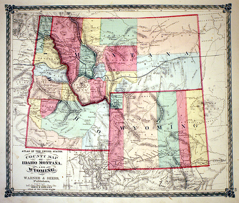 ''...Idaho Montana and Wyoming'' c. 1874 - Lloyd