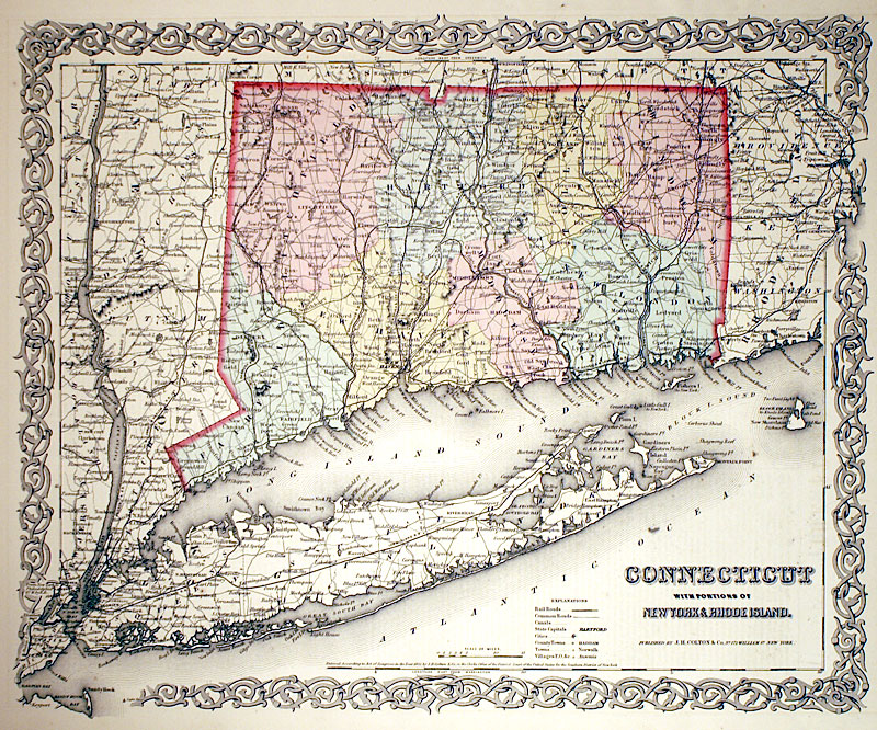 c 1855 ''Connecticut with portions of New York & Rhode Island