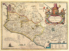 ''NOVA HISPANIA ET NOVA GALICIA'' c 1638 - Jansson