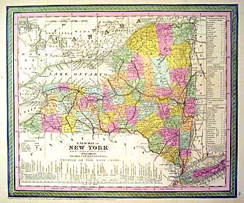''MAP OF THE STATE OF NEW YORKâ€¦'' c 1853 - Cowperthwait