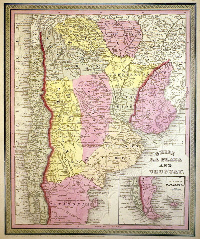 ''CHILI LA PLATA AND URUGUAY'' c 1853  Cowperthwait