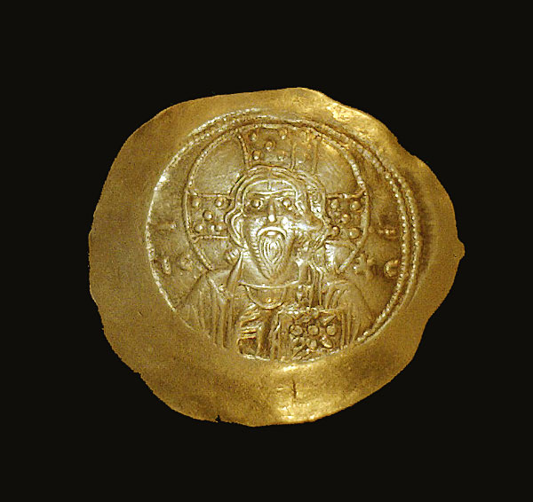 Byzantine Gold Coin - Gold Nomisma - depicts Christ with Nimbus