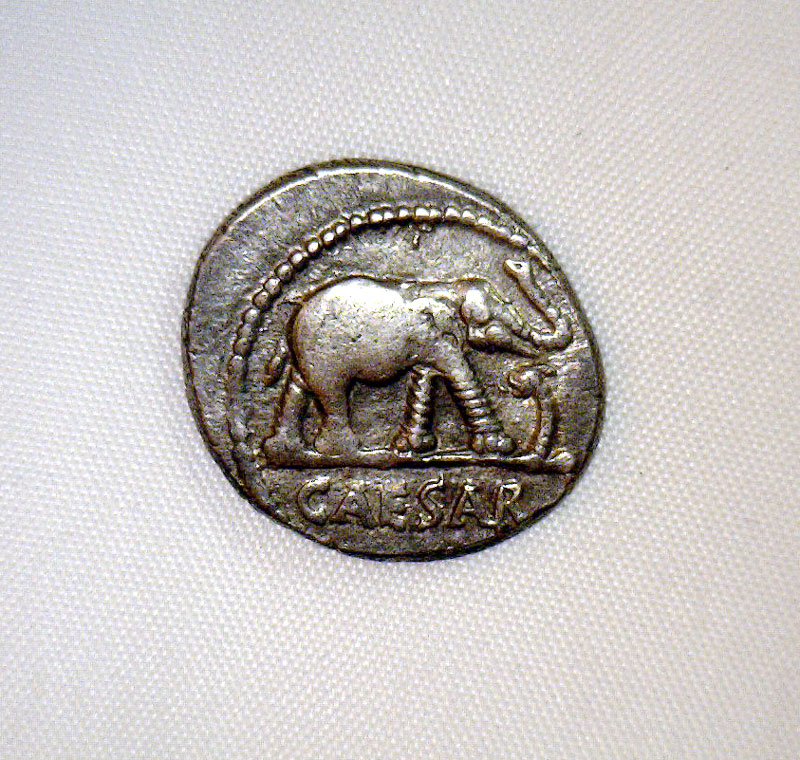 Ancient Roman Silver Denarius c. 49 BC - JULIUS CAESAR