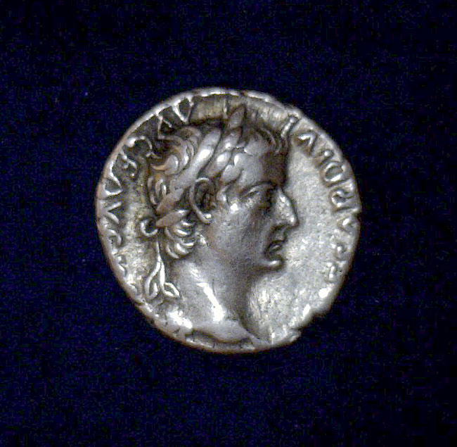 Ancient Roman Silver Coin - ''Tribute Penny'' - c.14-37 AD