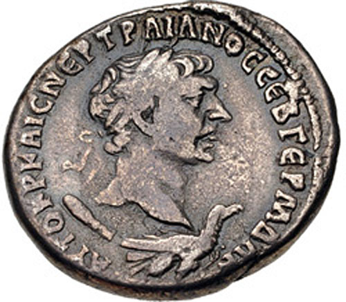 Ancient Roman Silver Tetradrachm - Trajan with an Eagle