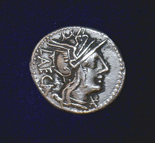 Roman Republic Silver Denarius c. 125 - Roma, Victory & Liberty