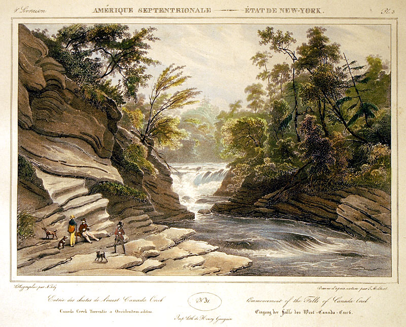 Hudson River Milbert View c. 1828-29 - The Falls of Canada Creek
