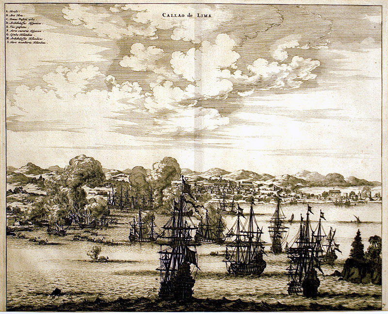 Seaport of LIMA, PERU c. 1671 - Montanus View
