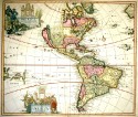 Map of the Americas with California as an island - Published c. 1696 by Pieter Schenk