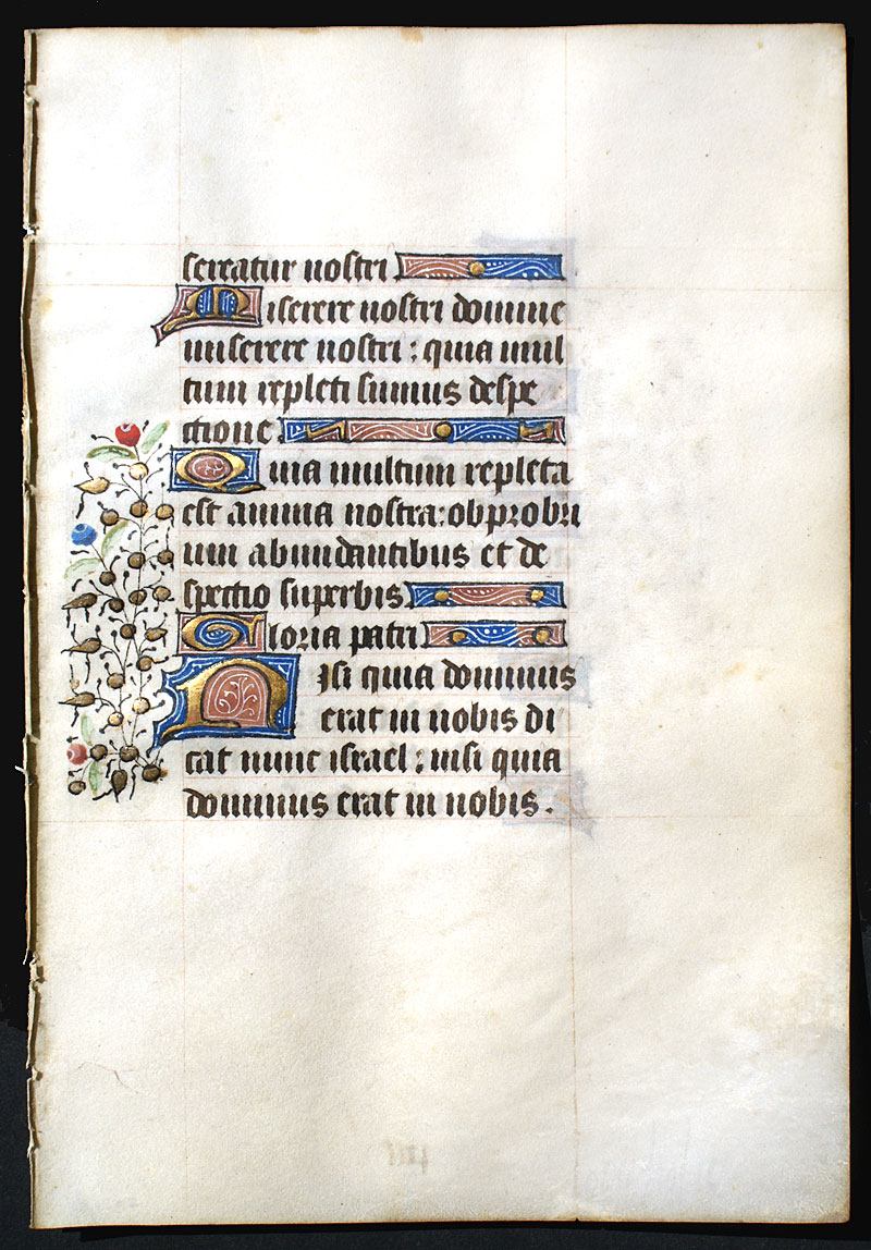 c 1450 Book of Hours Leaf - Psalms