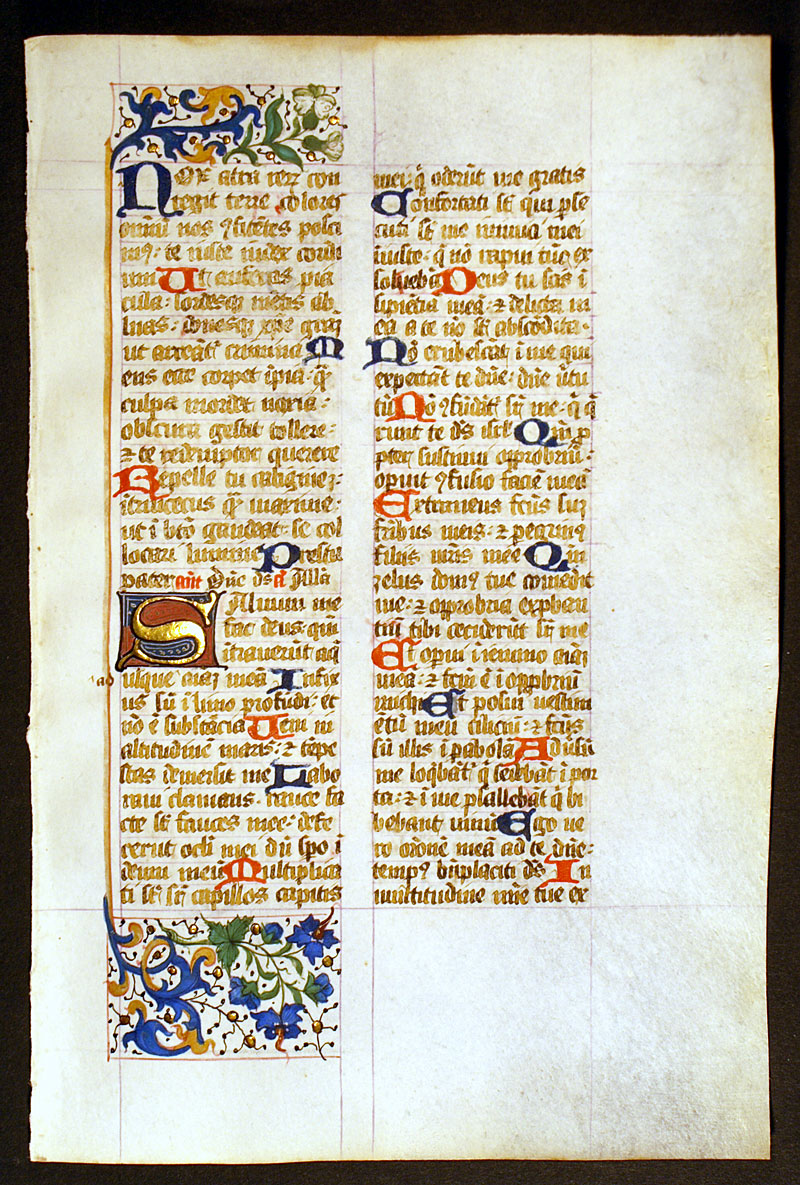 Medieval Breviary Leaf - Hymn for St Gregory