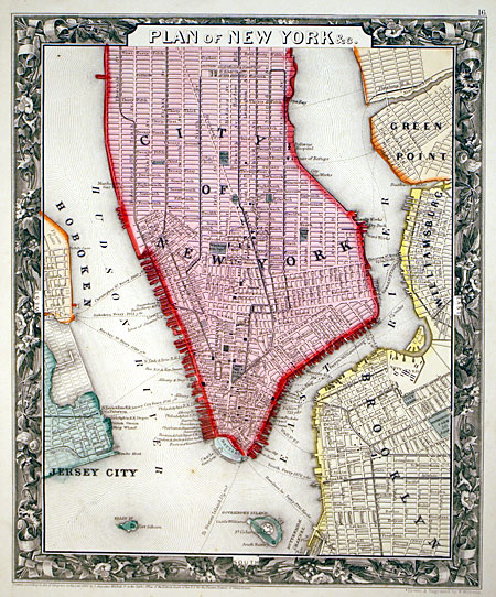 ''PLAN OF NEW YORK &c'' c 1860 - Mitchell