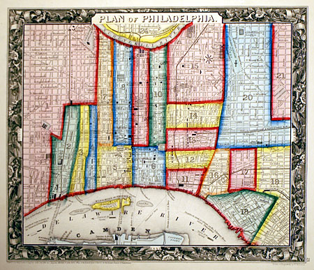 ''Plan of Philadelphia'' c 1860 - Mitchell