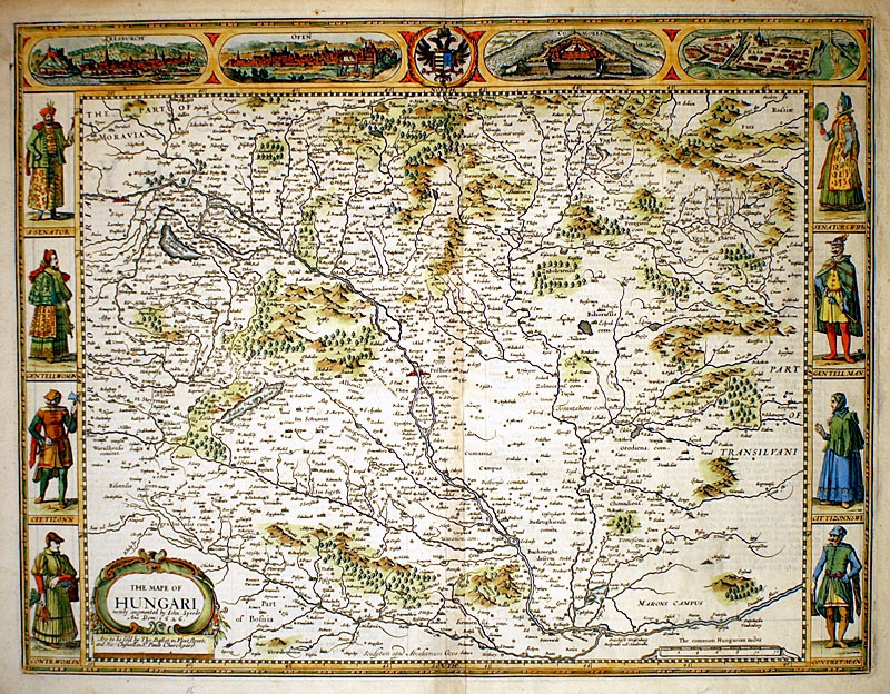 c 1676 ''The Mape of Hungari...'' John Speed - Cartes a Figures