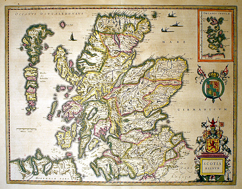 ''Scotia Regnvm'' c. 1635-54 Blaeu Kingdom of Scotland