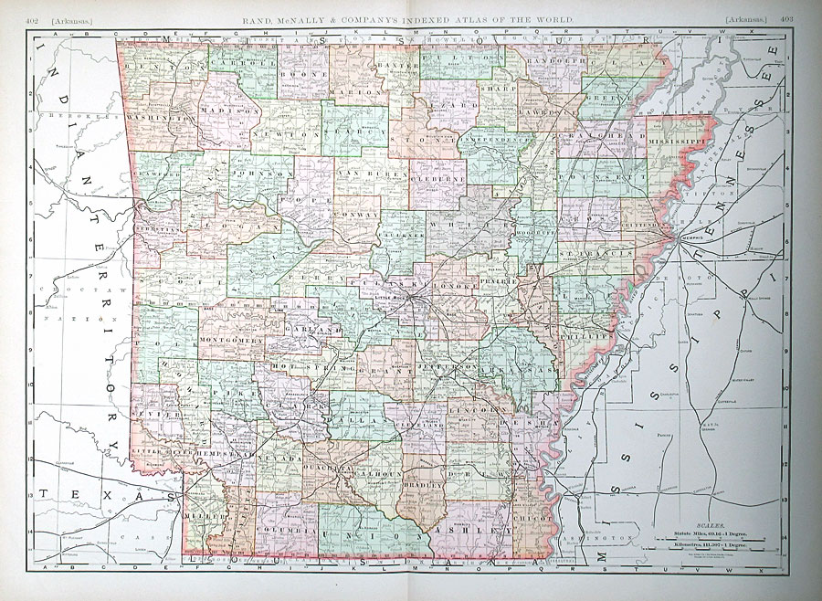 c 1894 Map of Arkansas - Rand, McNally & Co.