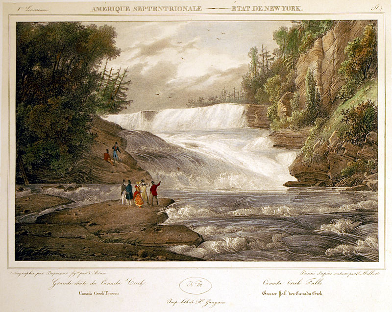 Hudson River Milbert View c. 1828-29 - Canada Creek Falls