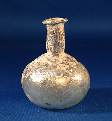 Ancient Roman Glass Unguentarium  -  c. 1st-3rd Century AD