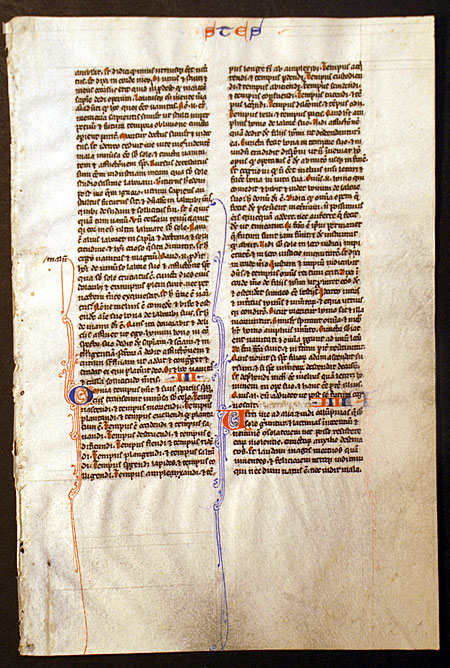 Medieval Bible Leaf - 5 complete Psalms