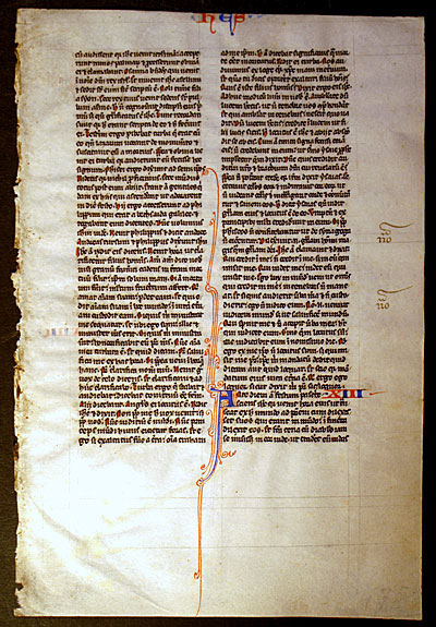 Medieval Bible Leaf - John 12-14 - c. 1240-50