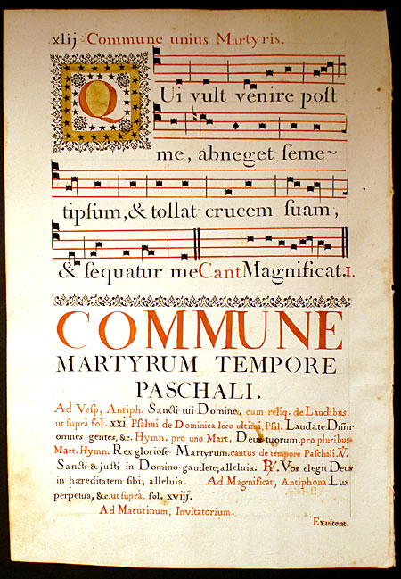 Gregorian Chant - Elaborate illuminated initial