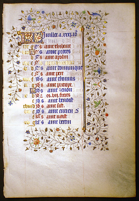 Book of Hours Leaf for July, c. 1420-40