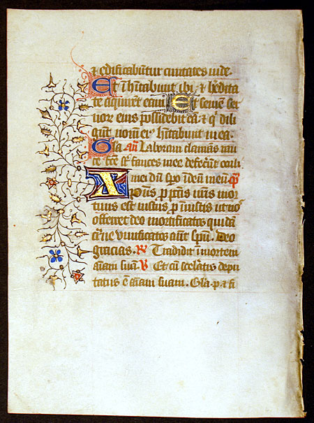 Medieval Book of Hours Leaf - Psalm & I Peter