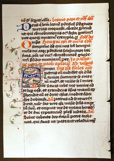 Medieval Breviary Leaf - Exceptional initial - Netherlands