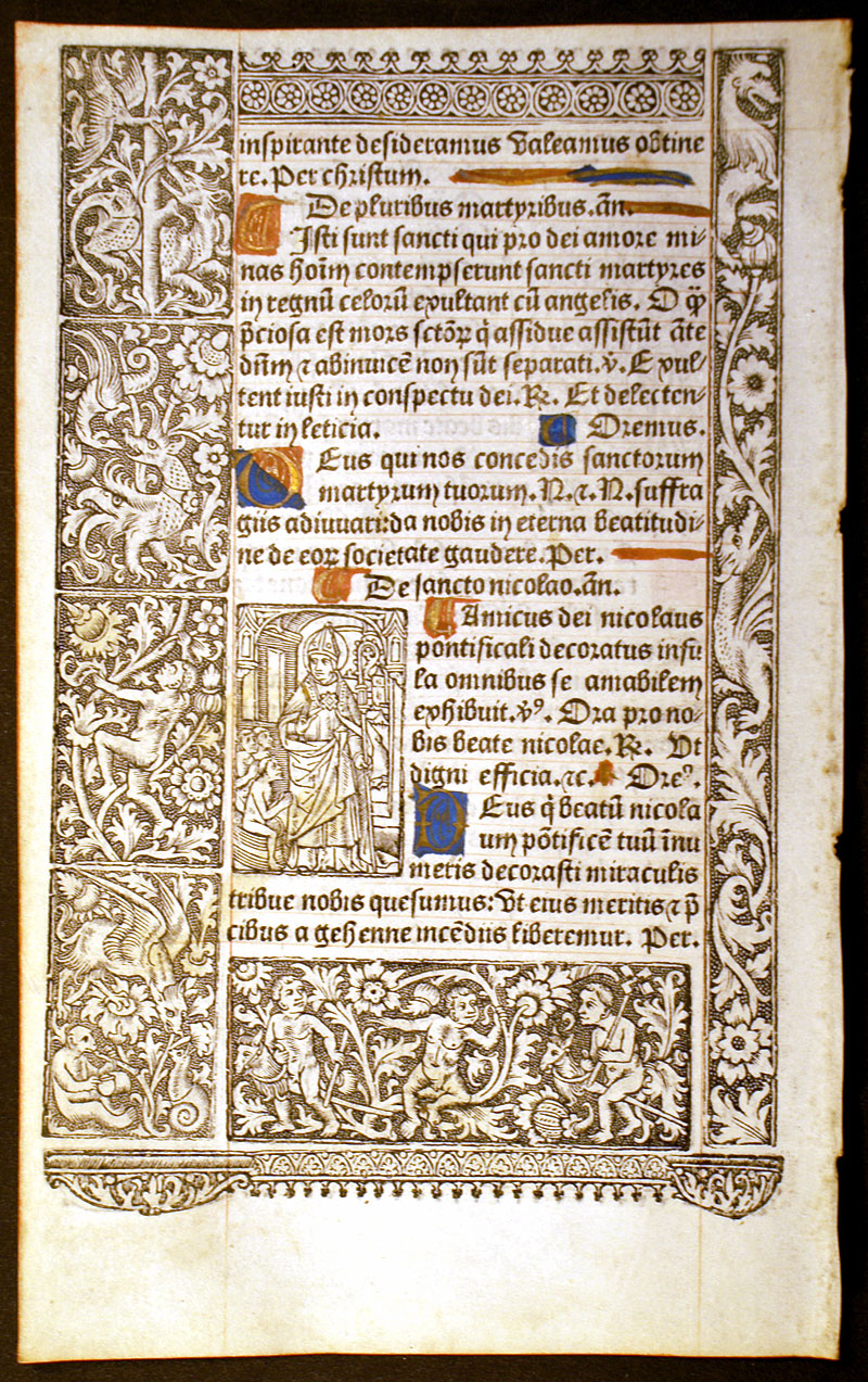 Book of Hours Leaf - Saints Nicholas & Sebastian c 1506