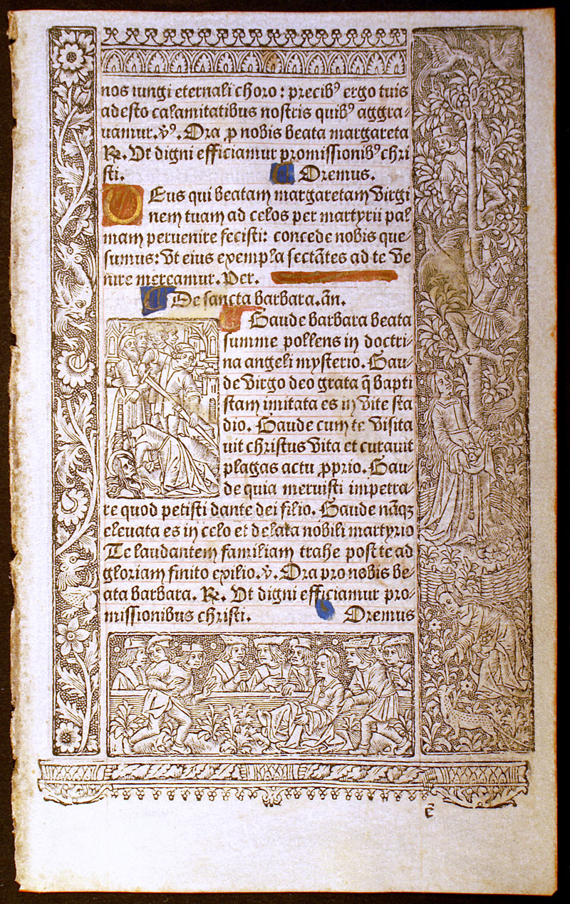 Book of Hours Leaf - Saints Barbara & Apollonia c 1506