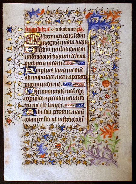 Medieval Book of Hours Leaf - Exquisite Borders!