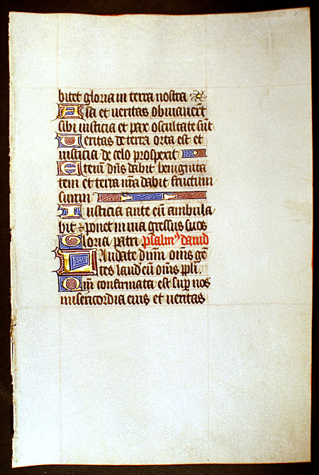 Medieval Book of Hours Leaf - Praise the Lord all ye nations