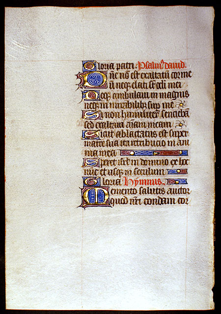 Medieval Book of Hours Leaf - Psalm & Hymn