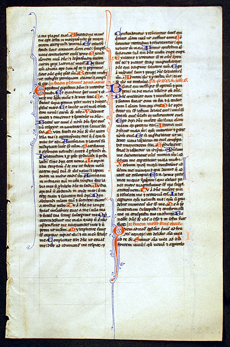 Medieval Bible Leaf - 4 complete Psalms