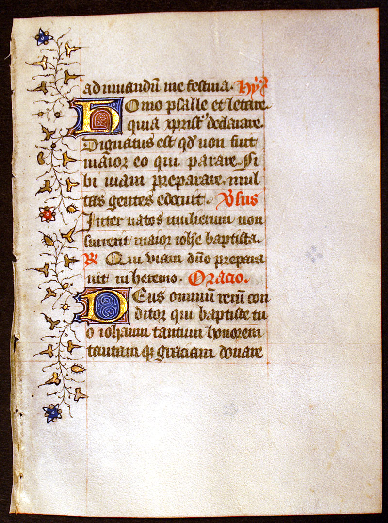Medieval Book of Hours Leaf - Hours of John the Baptist