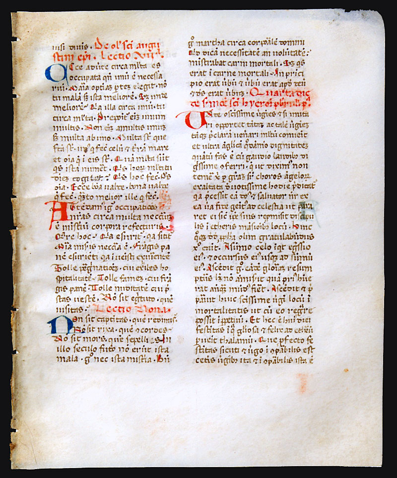 A Medieval Breviary Leaf - Sermon & Study on Luke