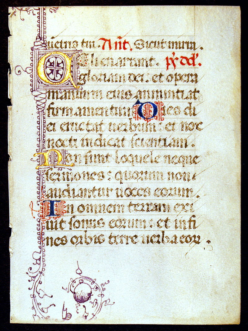 Medieval Book of Hours Leaf - Psalm of Praise