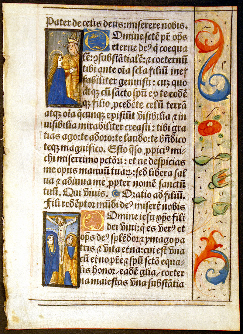 Renaissance Book of Hours Leaf - The Trinity