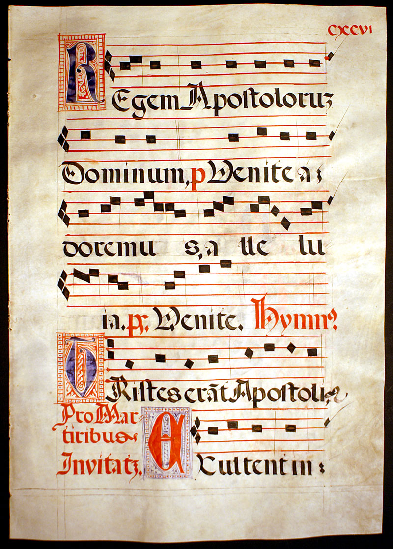 Gregorian Chant - Several illuminated initials - c. 1550
