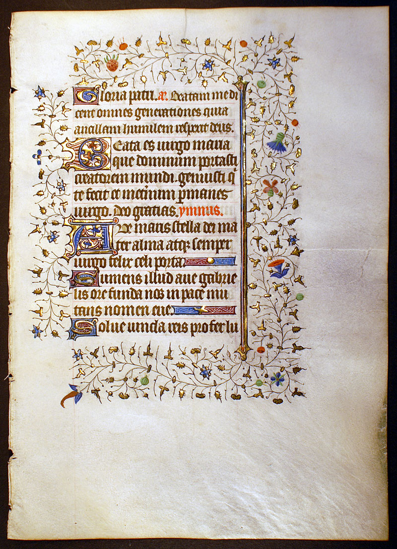 Medieval Book of Hours Leaf - Ave Maris Stella