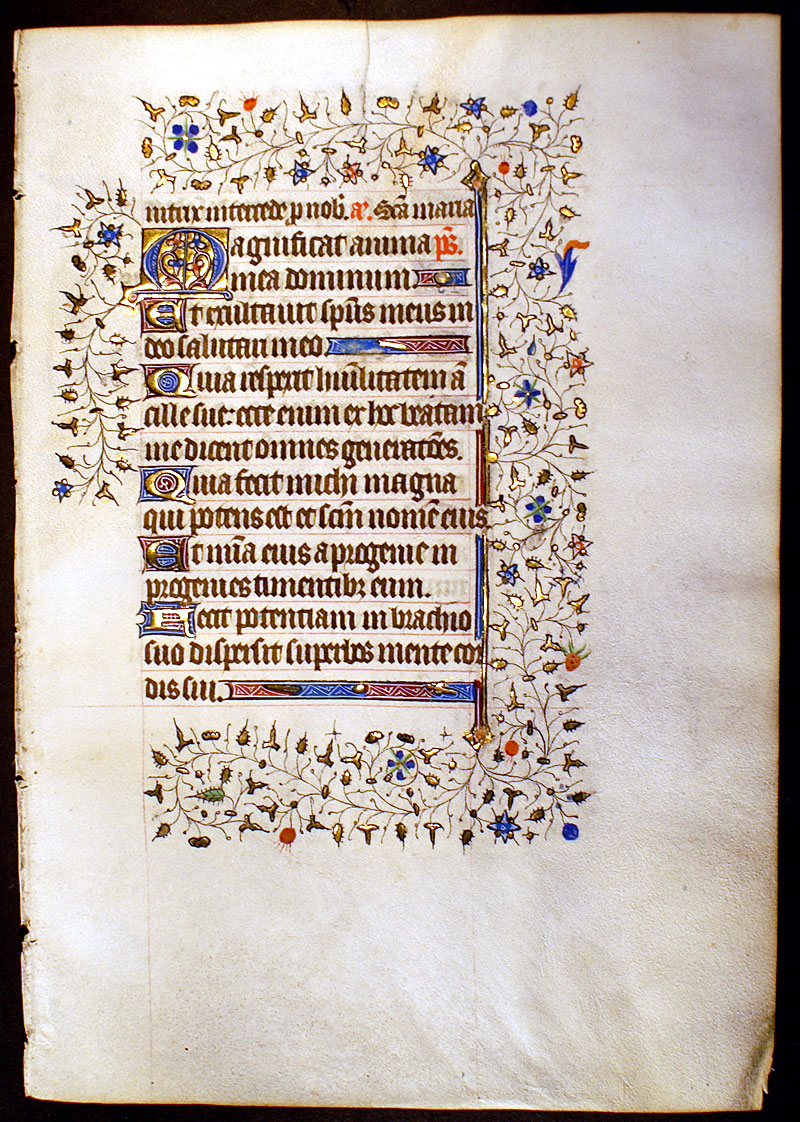 Medieval Book of Hours Leaf - The Magnificat - complete