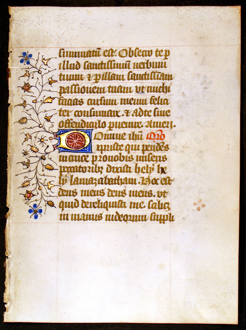Medieval Book of Hours Leaf - Hours of the Cross