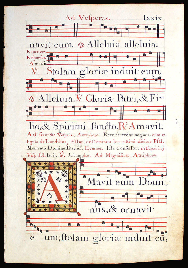 Gregorian Chant - c 1778 - Elaborate initials